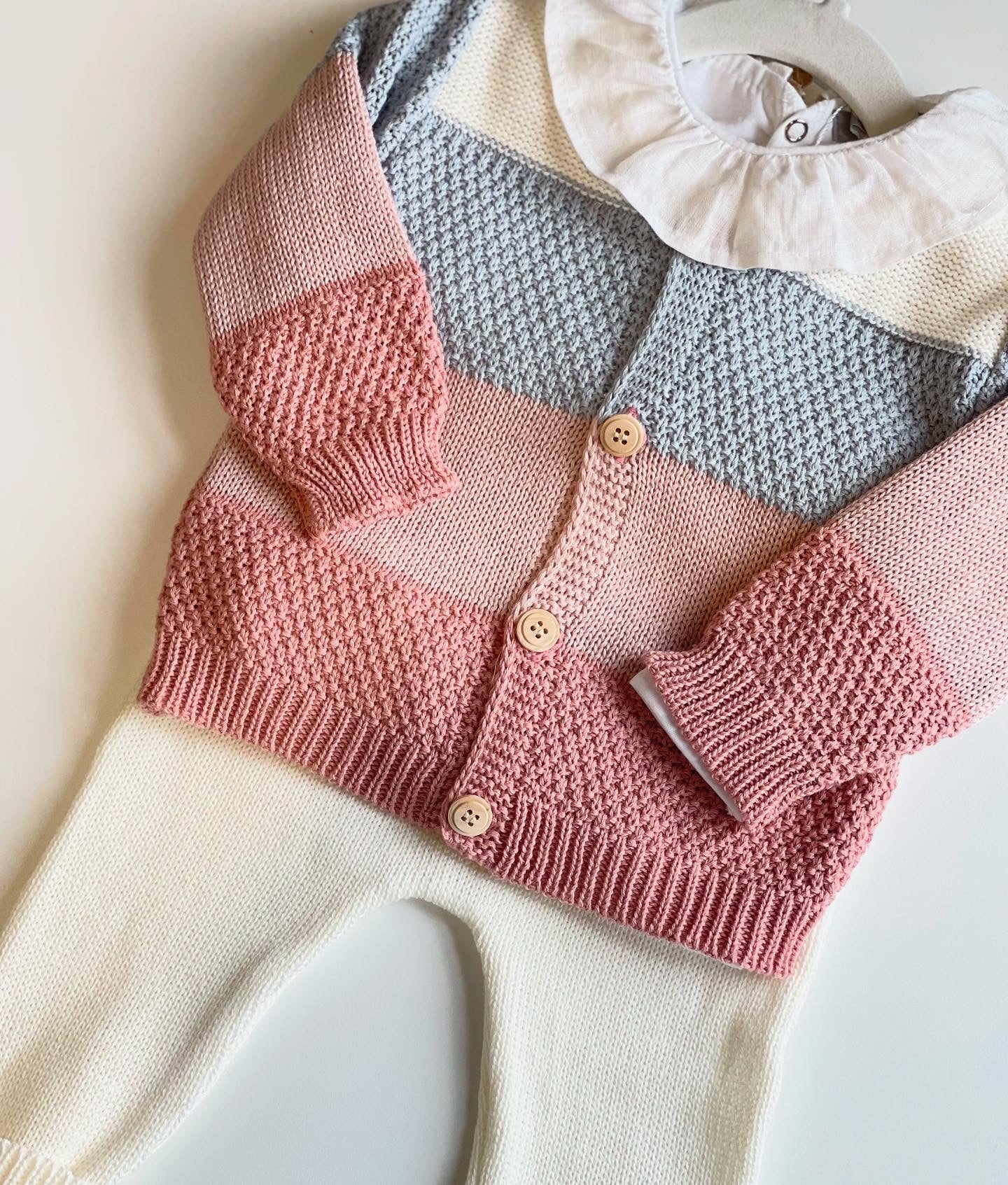 Conjunto de Tricot - Listrado Rosa