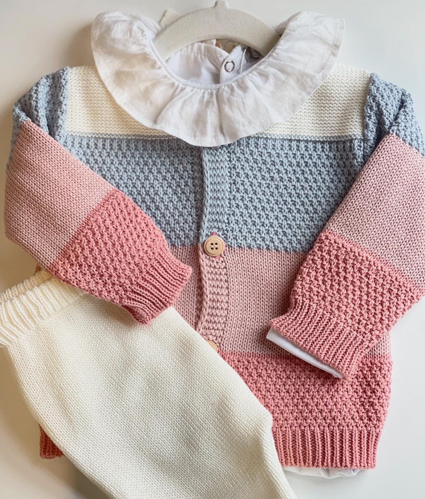 Conjunto de Tricot - Listrado Rosa